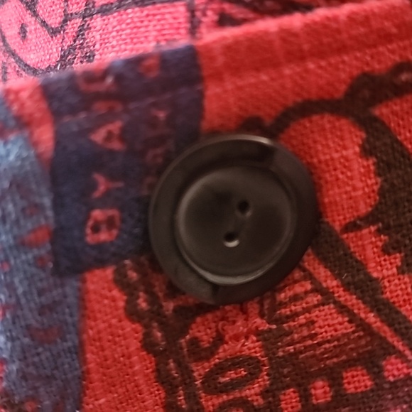 Norm Thompson Passport/Postage stamp linen jacket XL - Picture 7 of 7